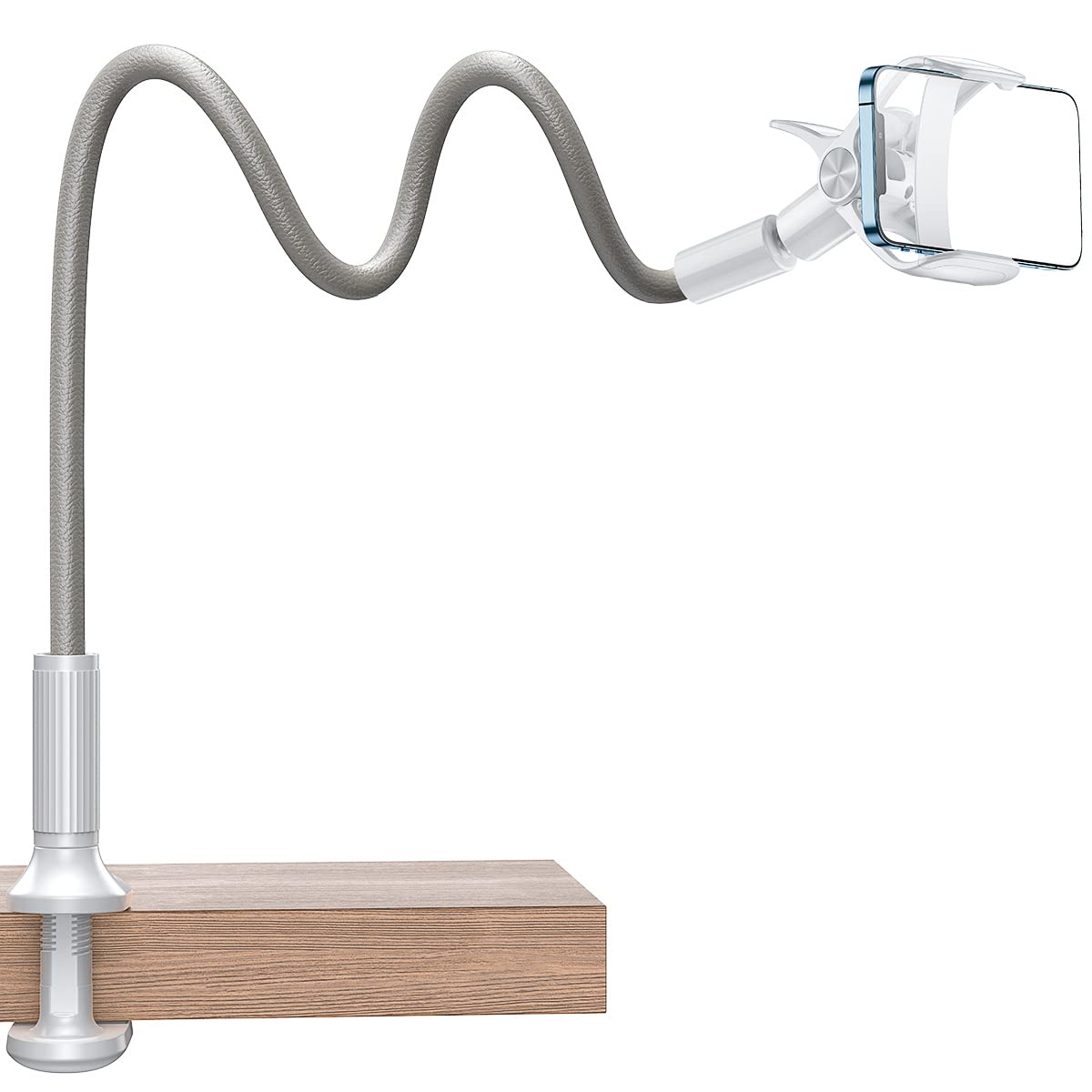 andobil 40-inch Flexible Gooseneck Phone Holder - Adjustable Bed & Desk Mount Stand with 360° Rotation & Sturdy Clamp for iPhone 14/13/12/11 Pro Max, Samsung S23/S22/S21 - Perfect for Bedside Viewing, Gaming, Video Calls & Hands-Free Use