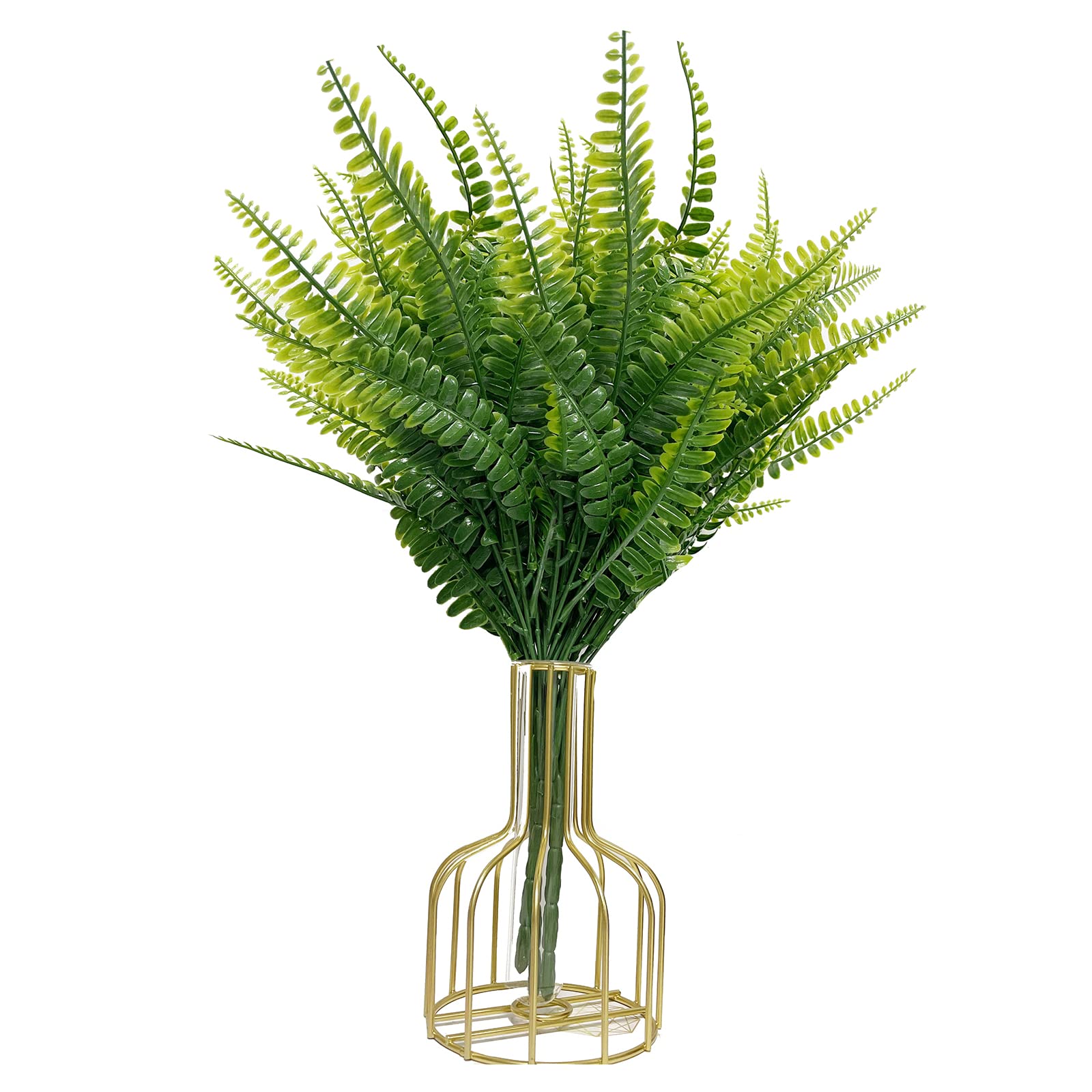4 Pack Artificial Boston Fern Plants - Realistic Fake Greenery Shrubs for Indoor & Outdoor Decor - Perfect for Home, Garden, Farmhouse, Yard, Office, and Wedding Decorations