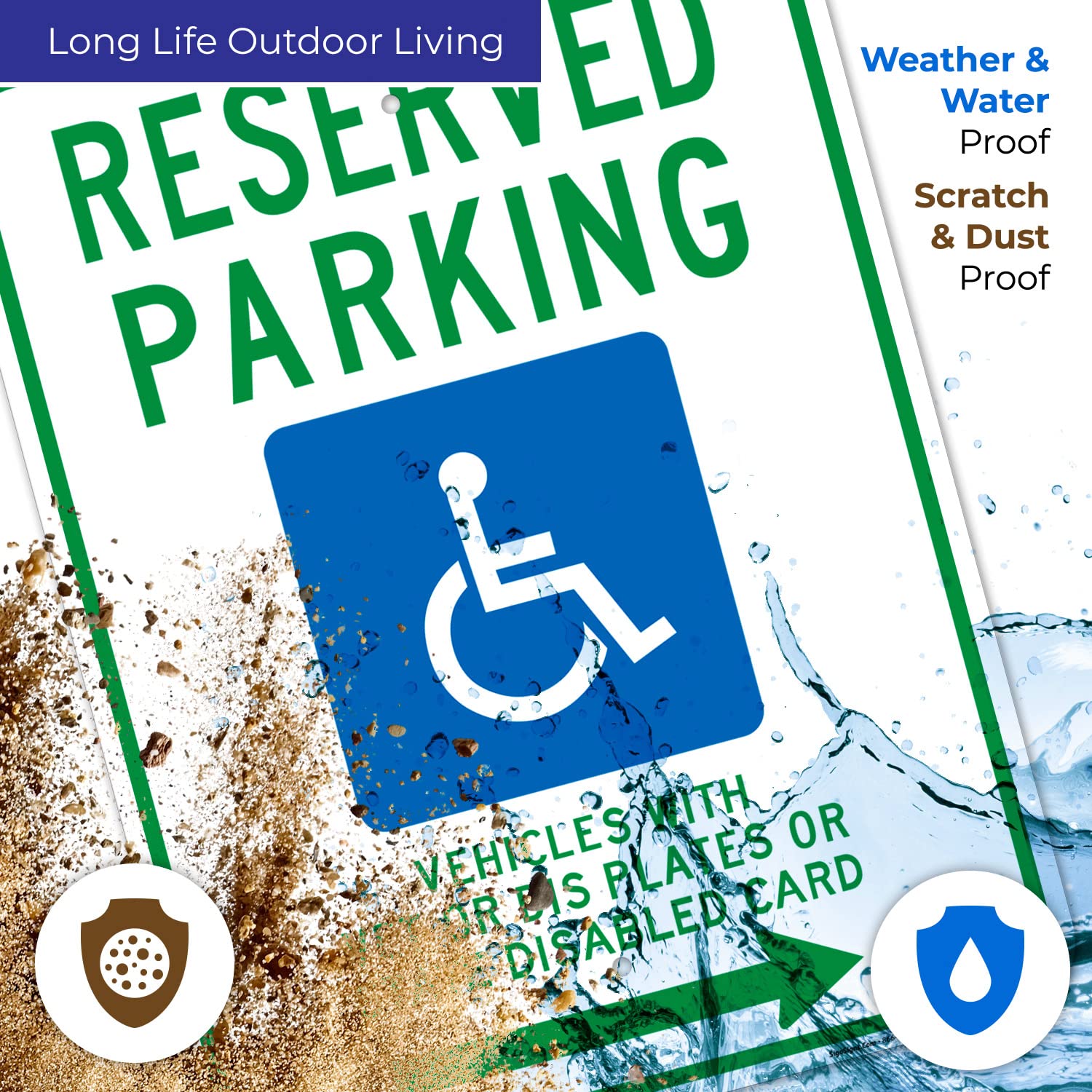 Wisconsin Handicap Parking Sign - Reserved Parking for Vehicles with Vet Plates or State Disabled Cards, 18x24 Inches, Rust-Free .063 Aluminum, Fade-Resistant, Made in USA - Perfect for ADA-Compliant Parking Spaces, Hospitals, and Public Facilities