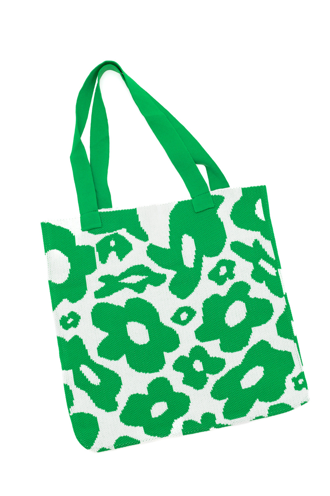 Lazy Daisy Knit Bag in Green - Eco-Friendly Cotton Tote for Women | Perfect for Grocery Shopping, Beach Trips & Daily Use