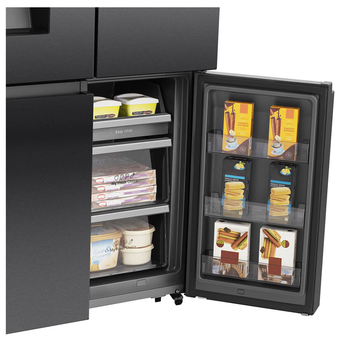 Hisense 585L PureFlat Eclipse Refrigerator - Dark Stainless Steel HRCD586TBWB - Large Capacity French Door Fridge for Modern Kitchen & Family Use