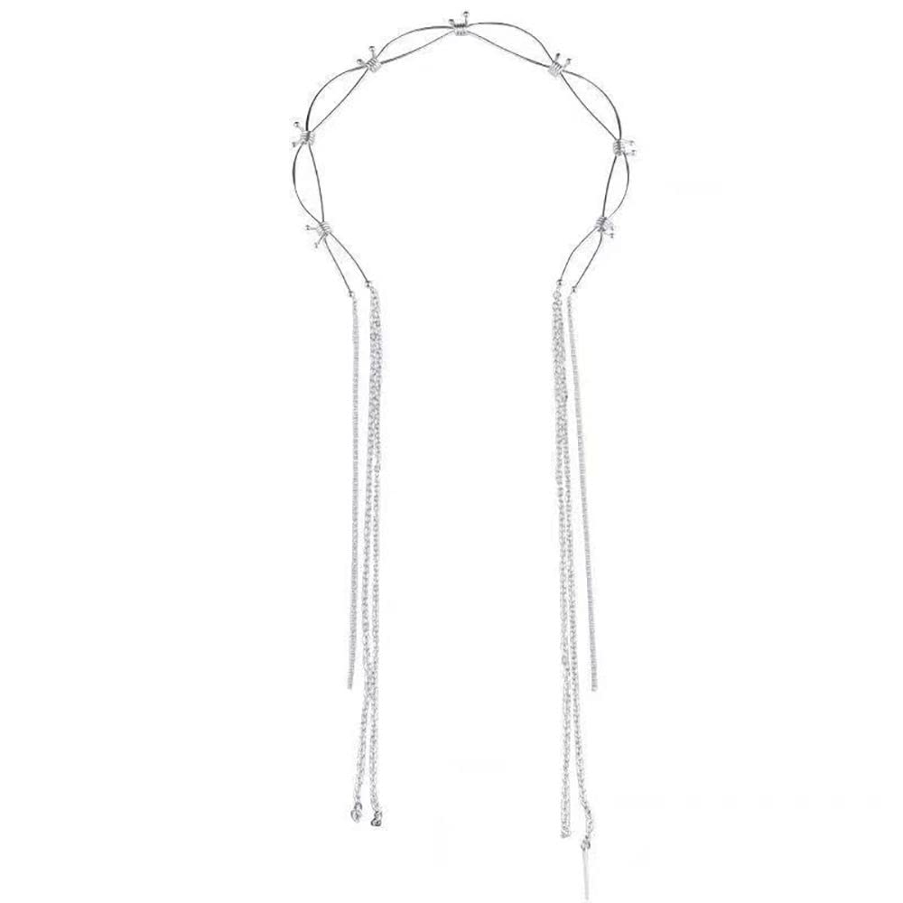 MinLia Rhinestone Tassel Hair Hoop - Korean Headband for Parties & Weddings
