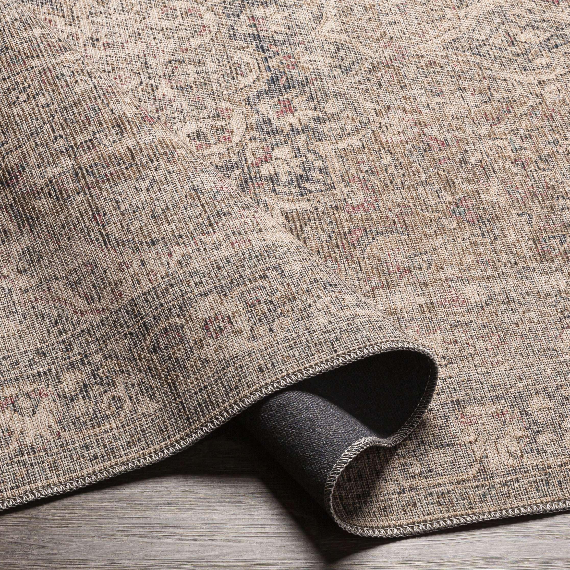 Mark&Day Washable Rugs 6x9 Feet - Traditional Camel Area Rug in Brown & Cream | Machine Washable Living Room, Bedroom, Kitchen Carpet | Perfect for Home Decor, Cozy Spaces & High-Traffic Areas (6'7