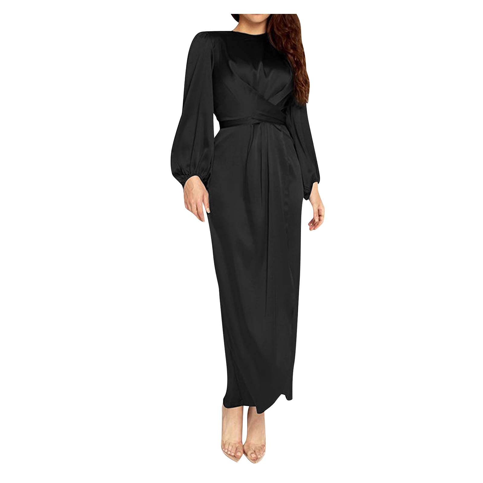 Elegant Islamic Stitching Kaftan Lace Muslim Maxi Dress for Women - Modest Arab Abaya Jilbab - Breathable Summer Beach & Casual Wear - Perfect for Prayer, Vacation, and Special Occasions