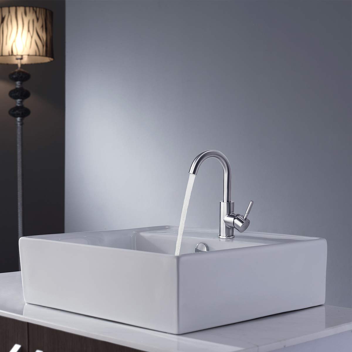 GAPPO Brushed Nickel Bar Sink Faucet - Stainless Steel Farmhouse Lavatory Faucet Mixer for Small Kitchen, Bar, RV & Outdoor Use