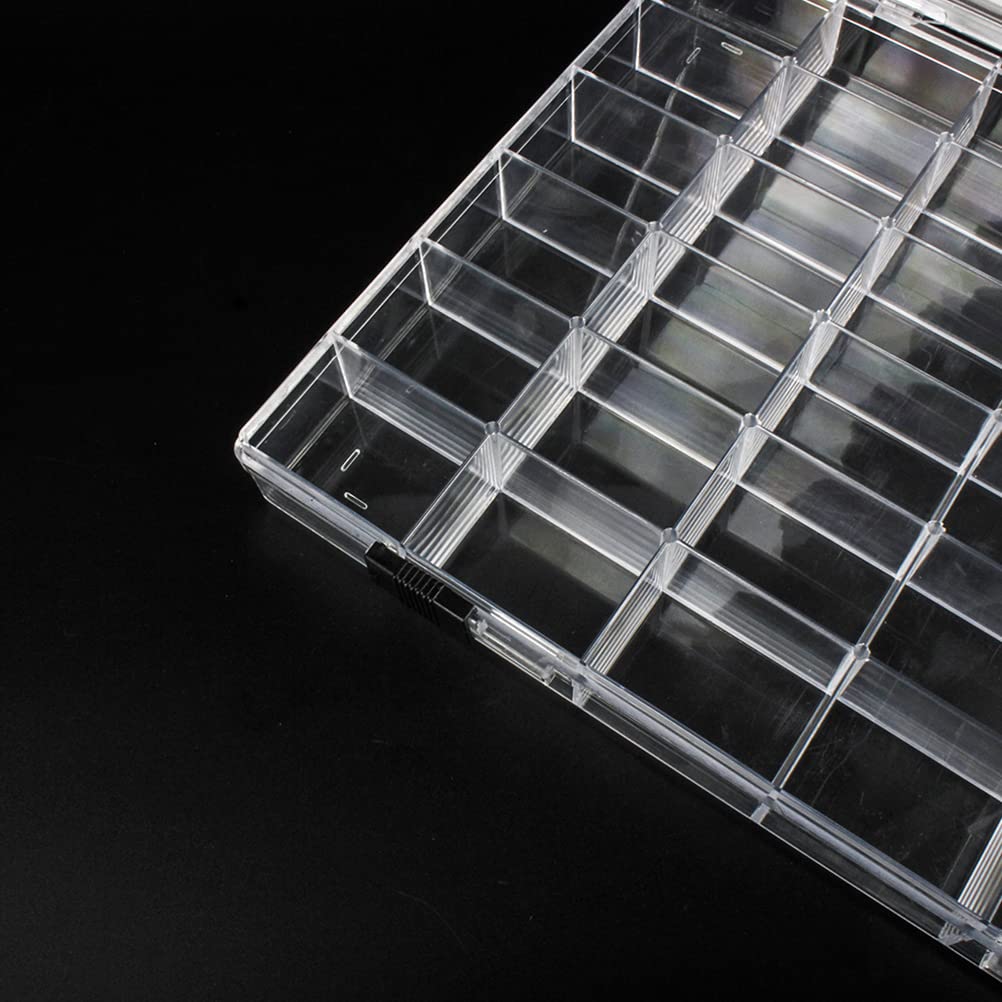 36 Grids Clear Plastic Organizer Box - 2 Pack | Beads, Jewelry & Craft Storage Container | DIY Art Supplies, Fishing Tackle & Rock Collection Organizer | Perfect for Craft Rooms, Workshops & Travel Organization