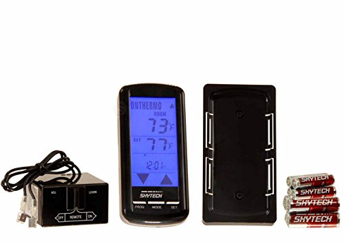Skytech 9800331 SKY-5301 LCD Fireplace Remote Control with Timer & Thermostat - Wireless Temperature Control for Electric Fireplaces, Perfect for Living Room, Bedroom & Office Heating