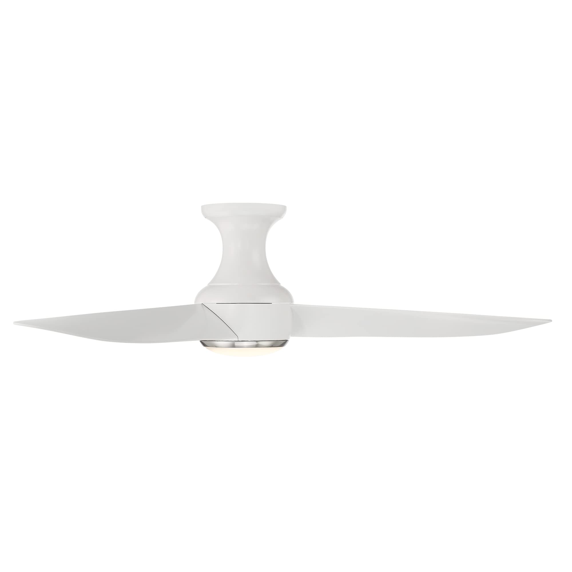 Corona Smart 52-Inch 3-Blade Flush Mount Ceiling Fan with LED Light Kit, Remote Control, Alexa & App Compatibility, Brushed Nickel Finish, 3000K Warm White, Ideal for Living Rooms, Bedrooms, and Patios