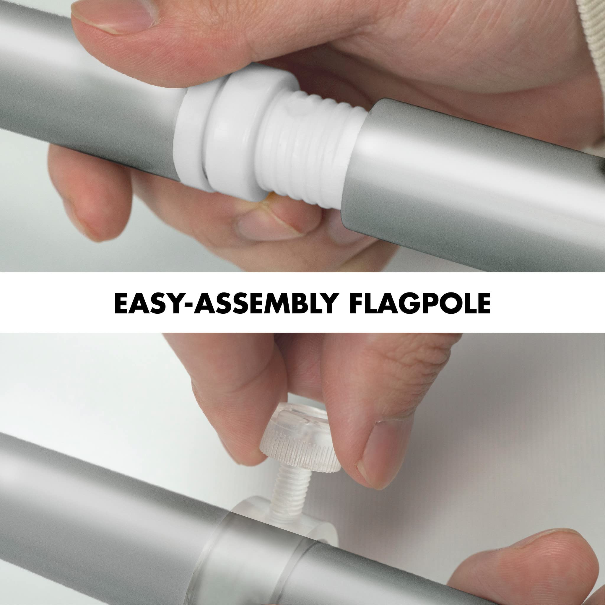5 Feet Spinning Flagpole (Silver) - Heavy Duty Aluminum Flag Pole with Brass Grommets - Includes 2.5x4 ft American Flag - Made of Durable Spun Polyester - Perfect for Front Yard, Garden, or Patriotic Events
