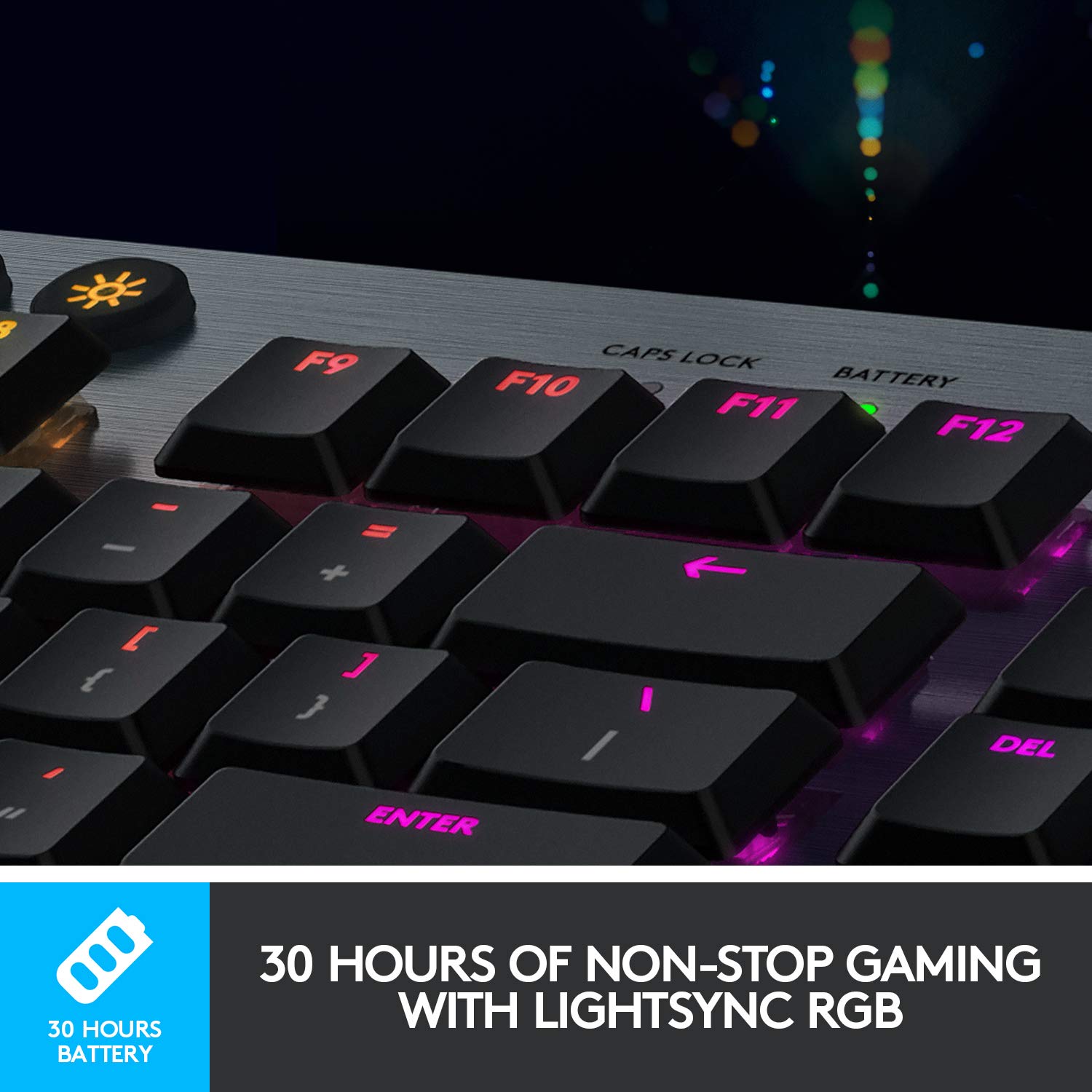 Logitech G915 Wireless Mechanical Gaming Keyboard (Tactile) - Black (Renewed) | Low-Profile GL Switches, LIGHTSYNC RGB, 30+ Hour Battery | Perfect for PC Gaming, Streaming & Office Work