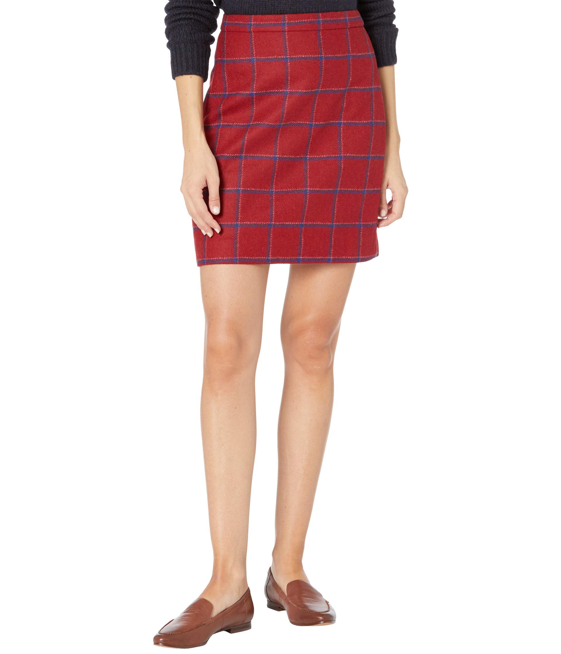 J.Crew Red Plaid Mini Skirt for Women | Tartan A-Line Skirt | Perfect for Office, Party & Casual Outfits