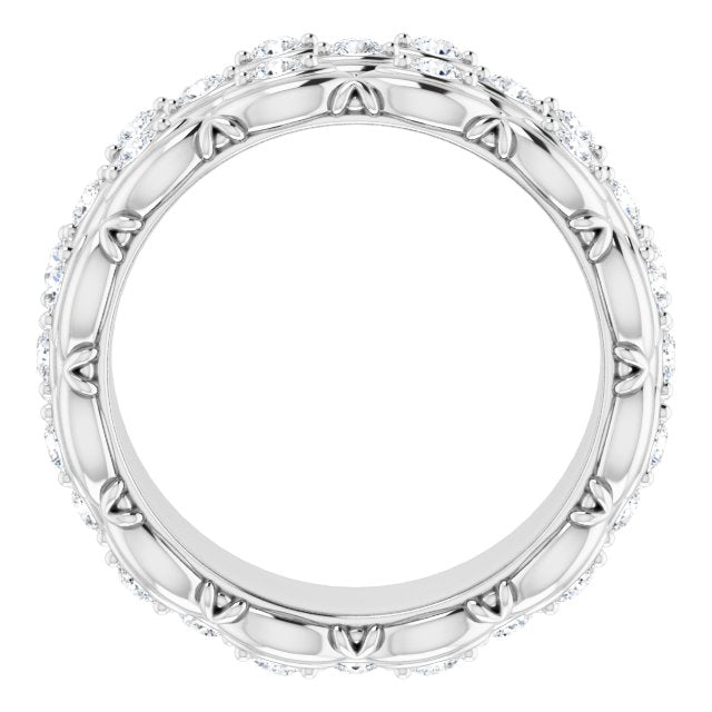1.08 Carat Round Diamond Eternity Band - Triple Row Diamond Wedding Ring for Women | Perfect for Anniversary, Engagement & Special Occasion Gifts