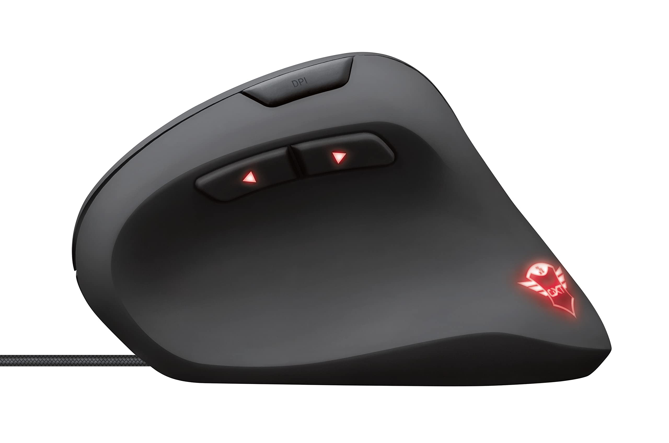 Trust GXT 144 Rexx Ergonomic Vertical Gaming Mouse - 10000 DPI Adjustable, 6 Programmable Buttons, RGB Lighting, Software Control for PC/Mac - Perfect for FPS, MMO Gaming & Office Work (Black)