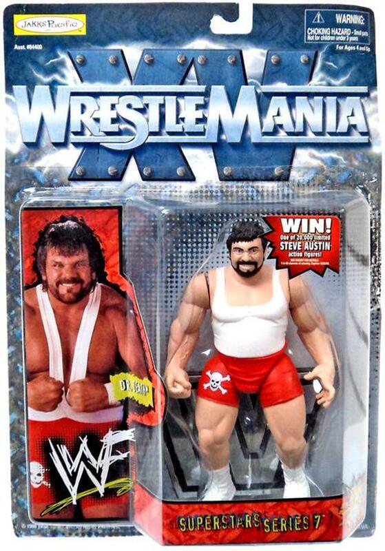 1999 WWF Jakks Pacific Superstars Series 7 Dr. Death Action Figure - Vintage Wrestling Collectible for Display & Nostalgic Fans