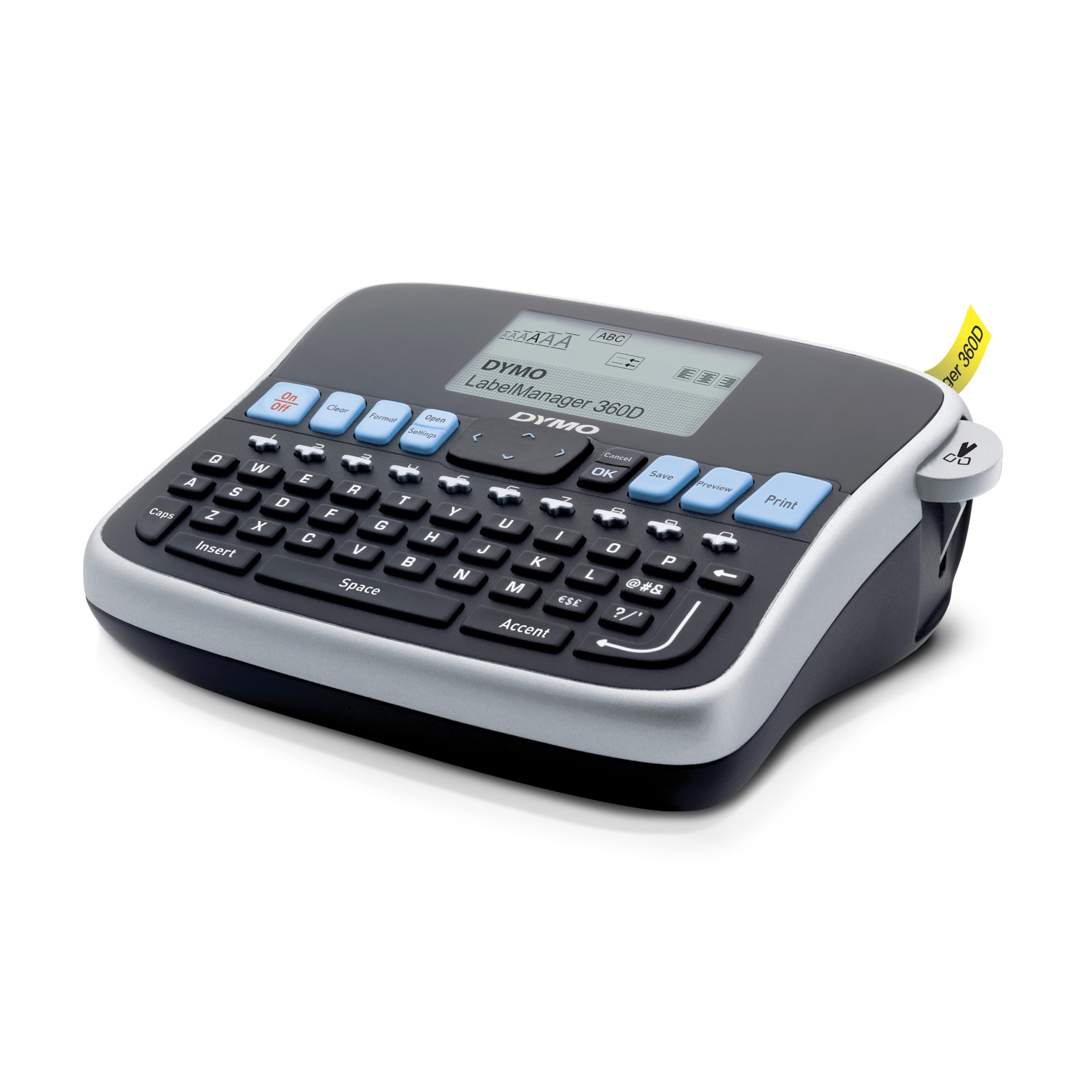 DYMO LabelManager 360D Rechargeable Handheld Label Printer - Wireless QWERTY Keyboard Label Maker with One-Touch Smart Keys & Large LCD Display for Home, Office, Warehouse Organization & Storage Labeling
