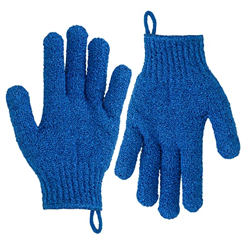 Bamboo Charcoal Exfoliating Bath Gloves for Shower & Spa - Deep Cleaning Body Scrub Mittens for Dead Skin Removal & Massage | Perfect for Home Spa, Dry Skin Care & Relaxing Bath Time