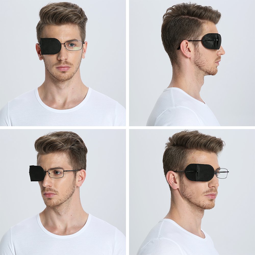 6pcs Large Black Eye Patches for Glasses - Anti-Slip & Comfortable Eyewear Accessories for Reading, Driving & Computer Use