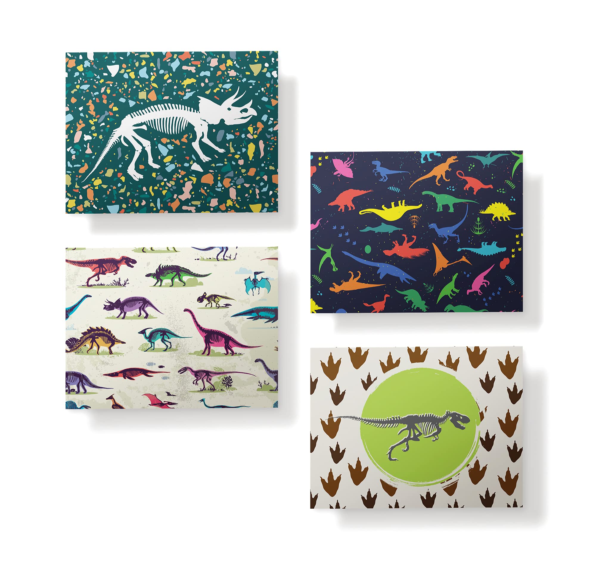 Dinosaur Greeting Cards Set of 12 - Blank Note Cards with Envelopes for Thank You Notes & All Occasions - 5.5
