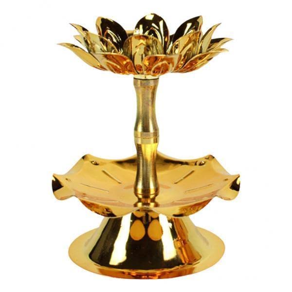 Gazechimp 8 Lotus Carved Buddha Candle Holder - Ghee Lamp & Candlestick for Meditation, Yoga, Home Decor & Spiritual Gifts