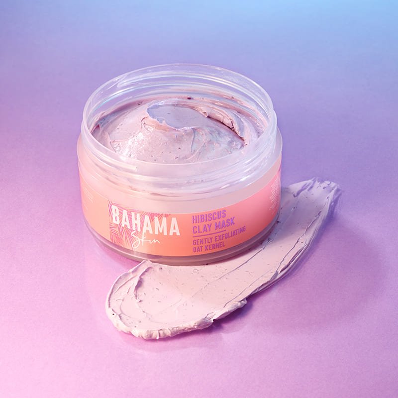 Organic Bahama Skin Hibiscus Clay Mask for Glowing Skin - Deep Cleansing & Detoxifying Facial Treatment for Acne & Blackheads - Perfect for Spa Nights & Self-Care Routines