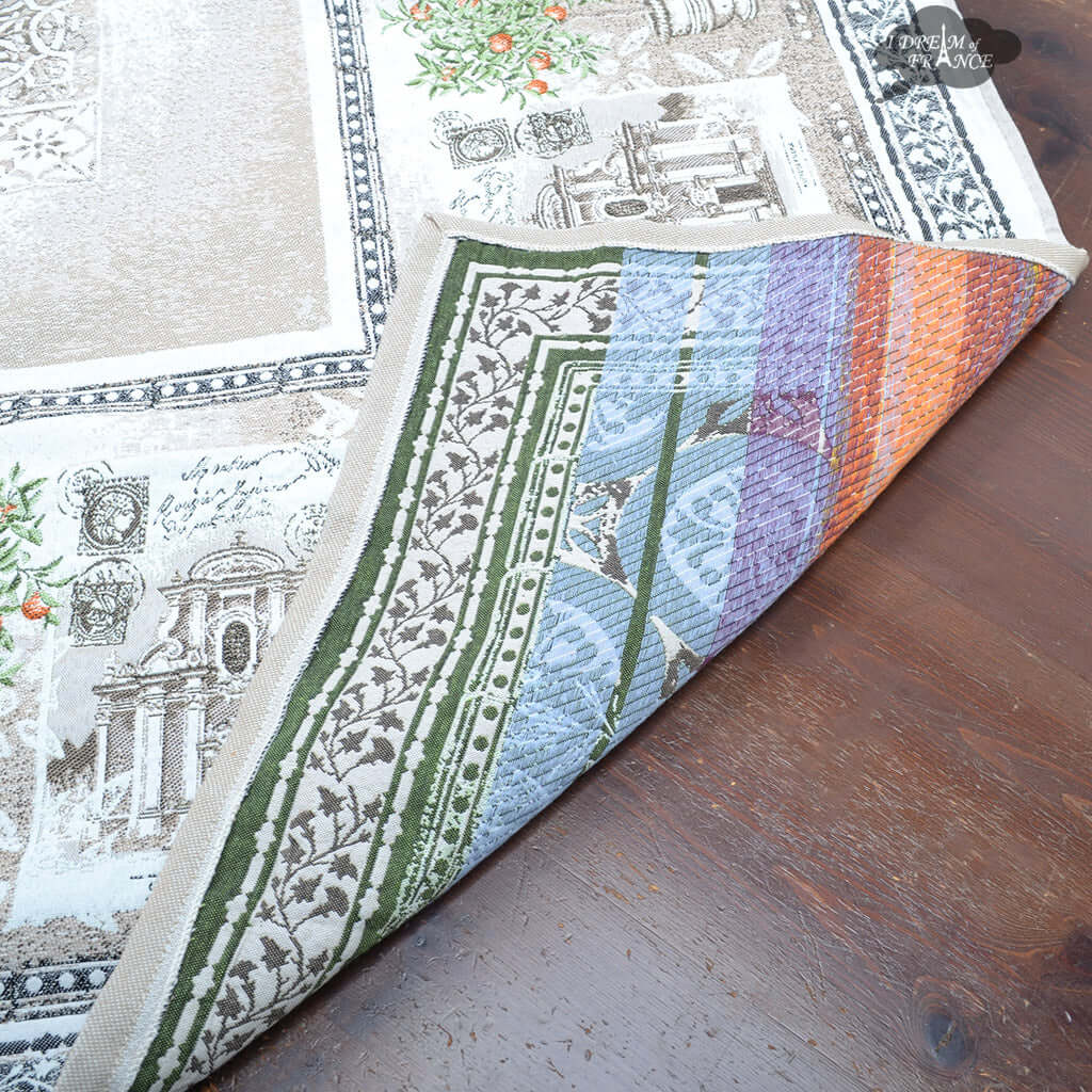 56x102 Inch Tuscan Olive Rectangular French Tapestry Tablecloth by L'Ensoleillade - Elegant Dining Room Decor for Mediterranean Style Dinner Parties