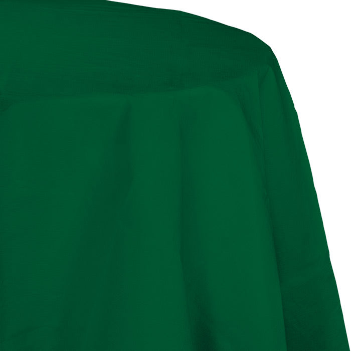 12-Pack Bulk Hunter Green Round Paper Table Covers - 82 Inch Disposable Party Tablecloths for Birthday, Wedding & Holiday Decorations