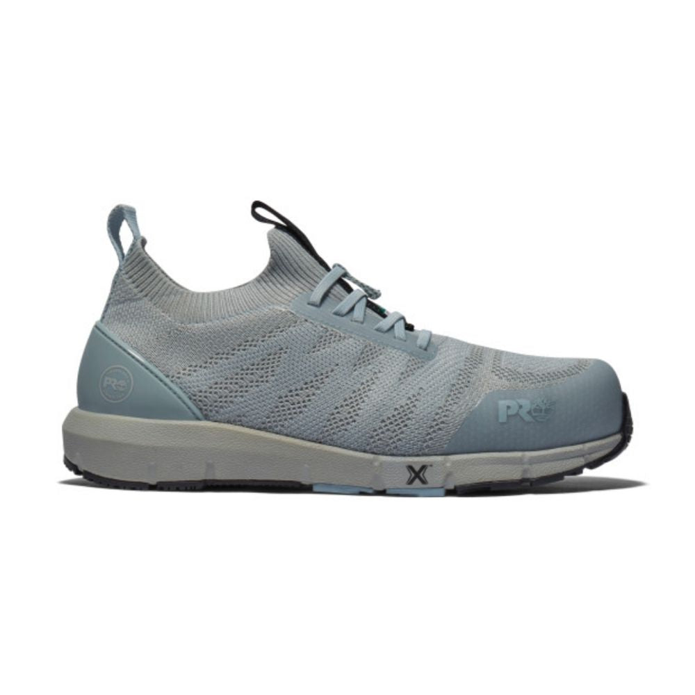 Timberland PRO Radius Knit TB0A41ZY065 Women's Slip-On Athletic Composite Toe Work Shoes - Grey/Blue | Lightweight & Comfortable for Construction, Warehouse & Outdoor Jobs