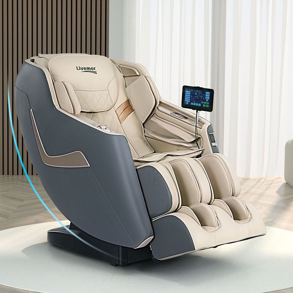 Livemor 3D Opal Electric Massage Chair Recliner - Full Body Shiatsu Massager with Heat Therapy for Home, Office & Relaxation - Perfect for Stress Relief & Muscle Recovery