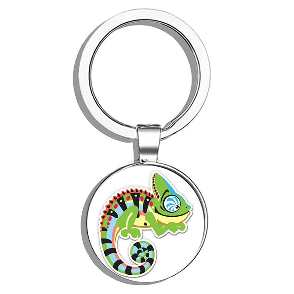 Chameleon Color Changing Metal Keychain - Round Key Ring for House, Car & Office Keys - Durable & Stylish Key Holder for Everyday Use