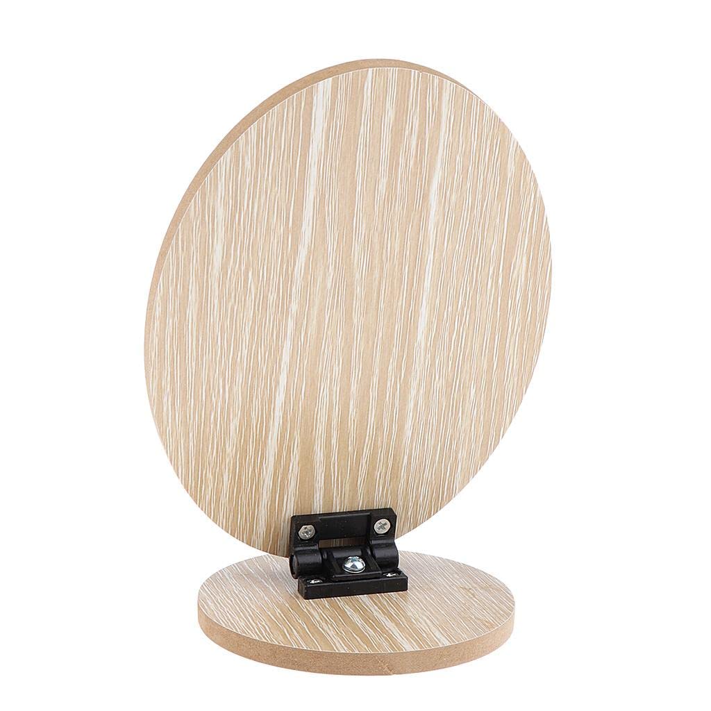 Losa Round Wooden Standing Mirror with Frame & Stand - Perfect for Vanity, Dressing Table, and Makeup Station - Elegant Home & Salon Decor