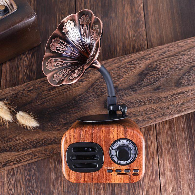 Vintage Gramophone Bluetooth Speaker - Retro Wireless Music Player with High-Quality Sound for Home, Office, and Party Decor