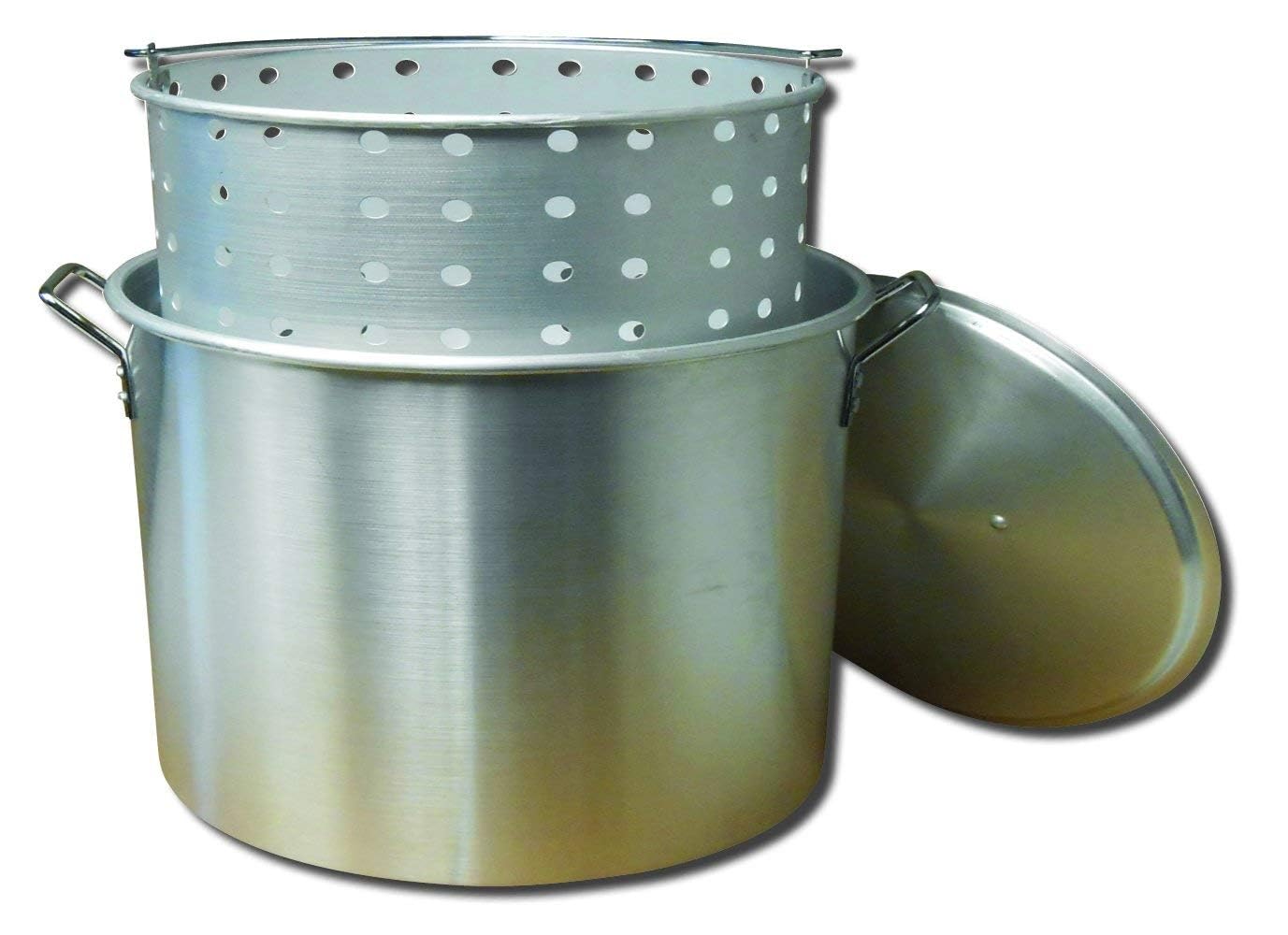 King Kooker 40 Quart Aluminum Boiling Pot with Lid - Large Seafood Steamer for Crawfish, Crab, Lobster & Clams - Perfect for Outdoor Cooking, Camping & Backyard Parties