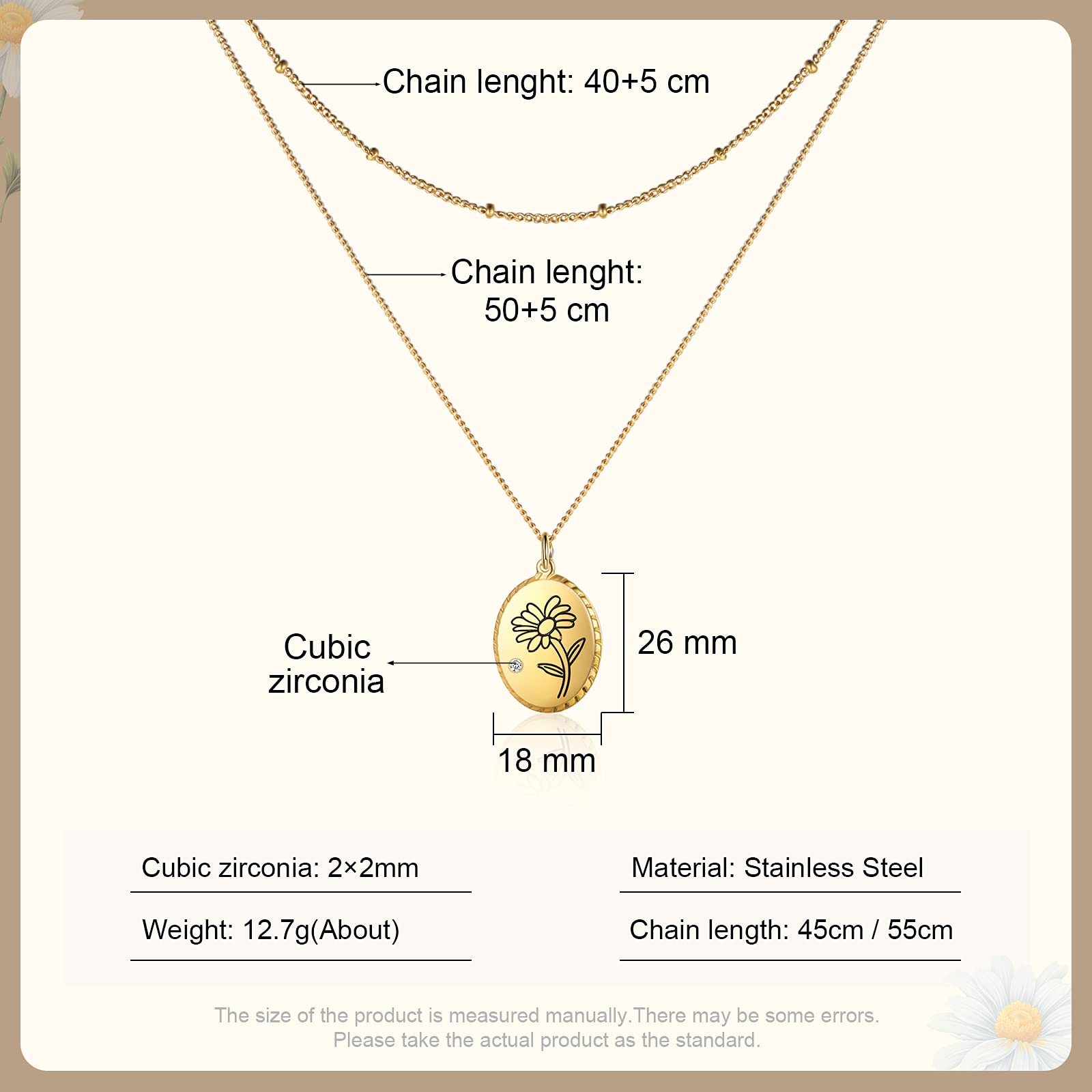 Birth Month Flower Layered Necklace - Gold Choker Necklaces for Women with Custom Birthstone Coin - Personalized Jewelry Gift for Her, Bridesmaids, Birthday, Anniversary | Perfect for Weddings, Parties & Special Occasions