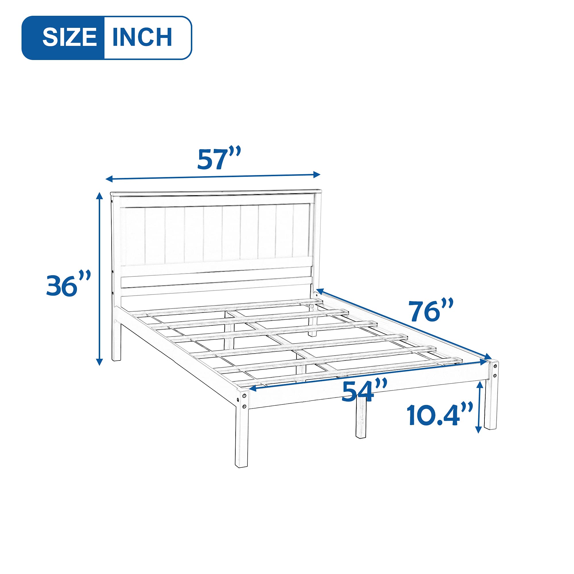 Harper & Bright Designs Full Size Bed Frame with Headboard & Wooden Slat Support - No Box Spring Needed, Sturdy Platform Bed in Espresso Finish - Perfect for Small Bedrooms, Guest Rooms & Modern Apartments