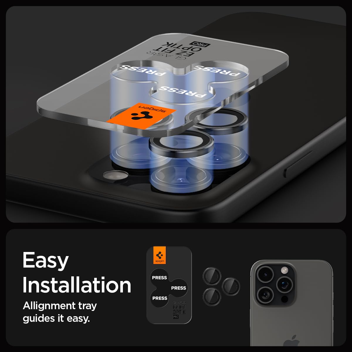 Spigen Camera Lens Screen Protector [GlasTR EZ Fit Optik Pro] for iPhone 14 Pro Max & iPhone 14 Pro - Case Friendly, Anti-Scratch, HD Clarity - 2 Pack (Black) | Perfect for Outdoor Photography, Travel & Daily Protection