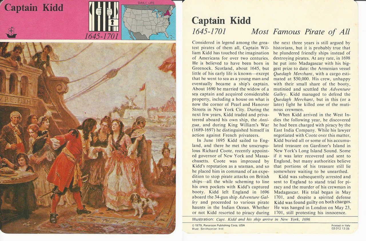 1979 Panarizon Story of America 13.05 Captain Kidd Pirate Coin - Rare Collectible US Historical Coin for Display, Gifts & Coin Collections