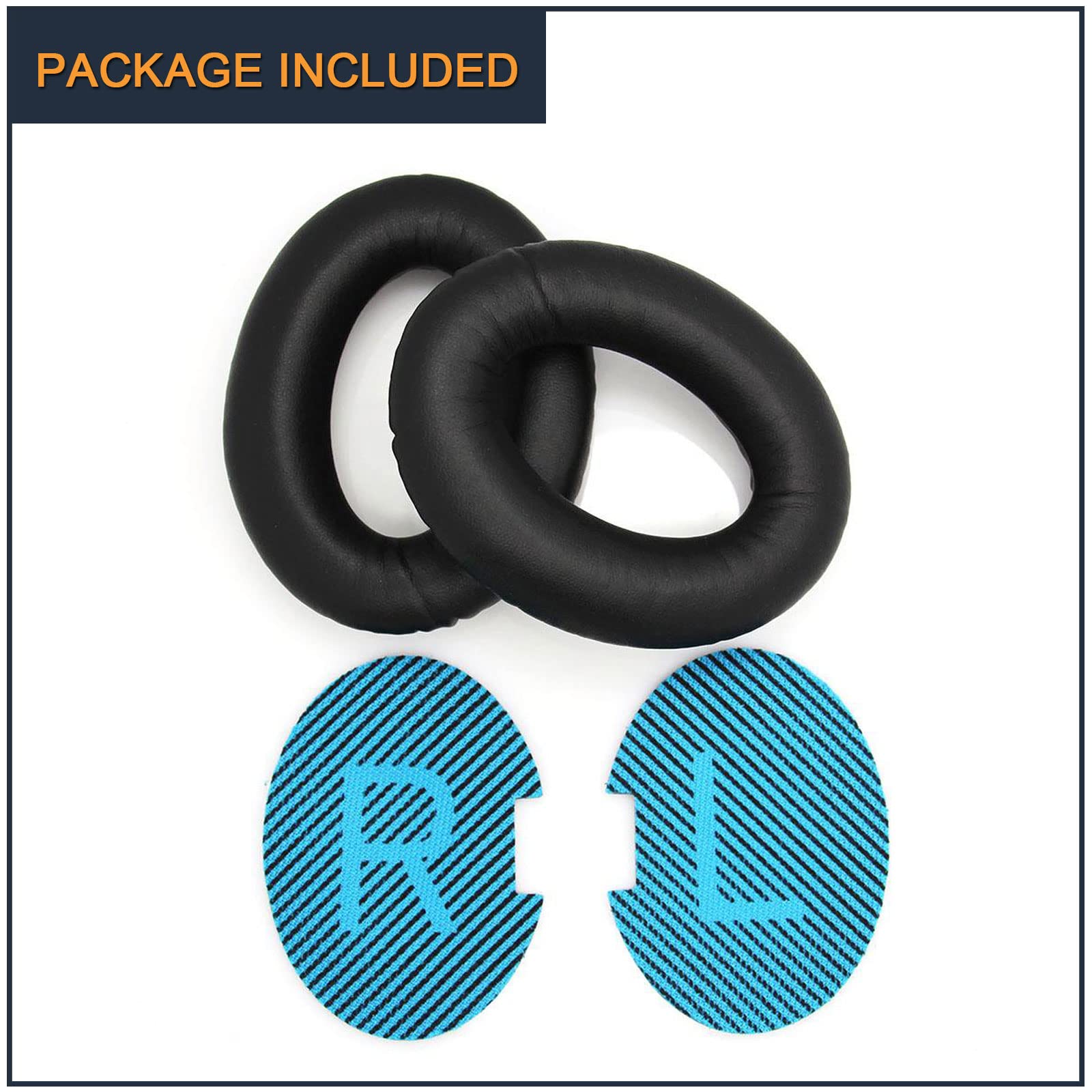 Bose QuietComfort 35/25/15/QC2 Replacement Ear Cushion Pads - Premium Protein Leather & Memory Foam Ear Pads for Bose QC35 QC25 QC15 Headphones - Perfect for Travel, Office & Noise Isolation