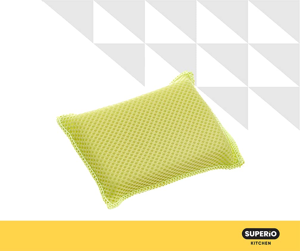 Premium Microfiber Kitchen Sponges - Non-Scratch Heavy Duty Dish Scrubber for Pots, Pans & Dishes - 6 Pack Multi-Purpose Cleaning Sponges for Household, Restaurant & Office Use