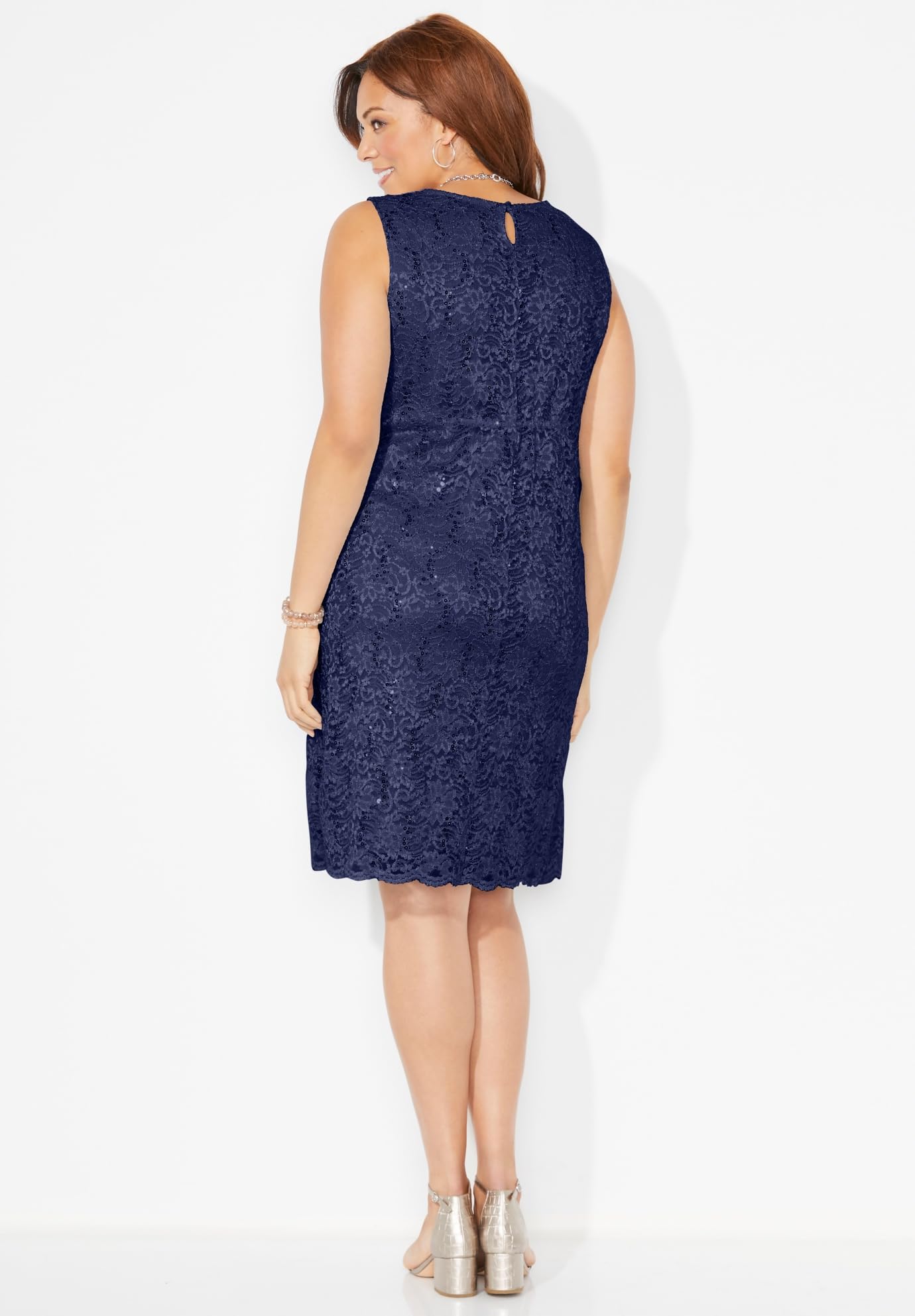 Sparkling Lace Jacket Dress for Women | Plus Size Petite Formal Attire | Perfect for Weddings, Parties & Special Occasions