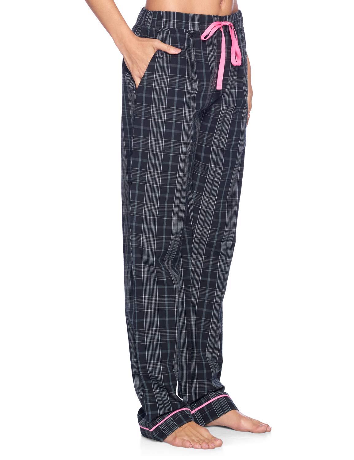 Ashford & Brooks Women's Plaid Woven Pajama Set - Soft 2-Piece Button Down Sleepwear & Loungewear for Cozy Nights & Relaxing at Home