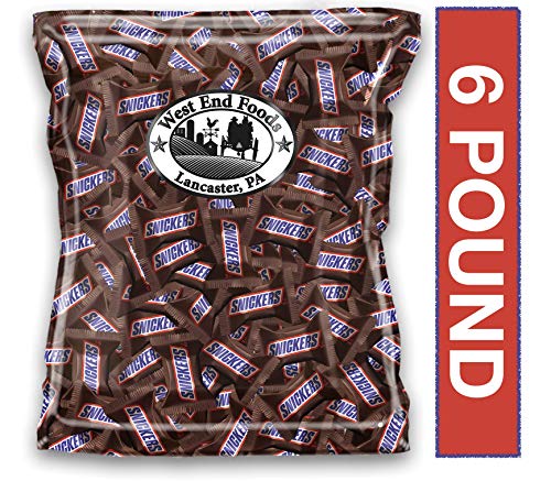 SNICKERS Minis Size Chocolate Candy Bars - 6 Pound Bulk Bag for Halloween, Parties, Office Snacks & Gifts | Individually Wrapped Bite-Sized Treats