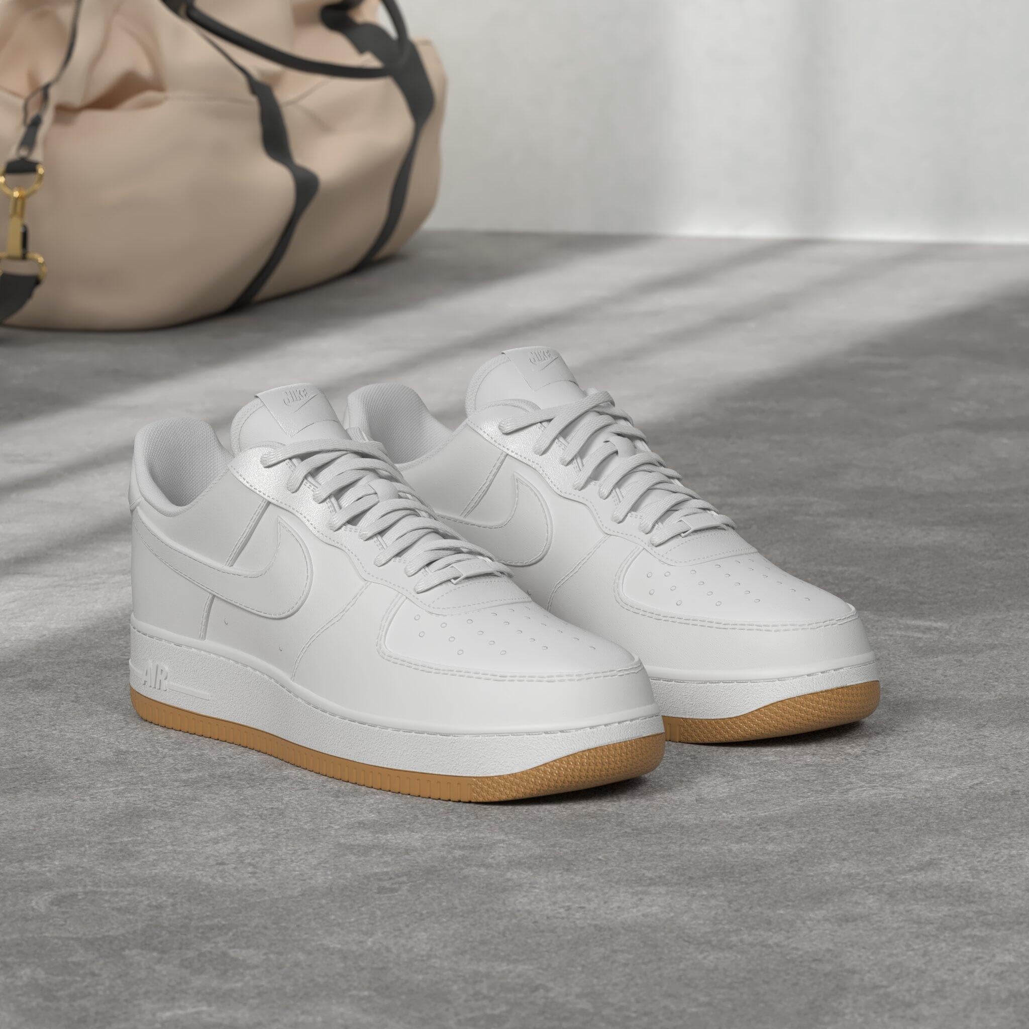 Nike Men's Air Force 1 Low '07 White Sneakers - Classic Casual Shoes for Everyday Wear, Street Style & Basketball Court Fashion