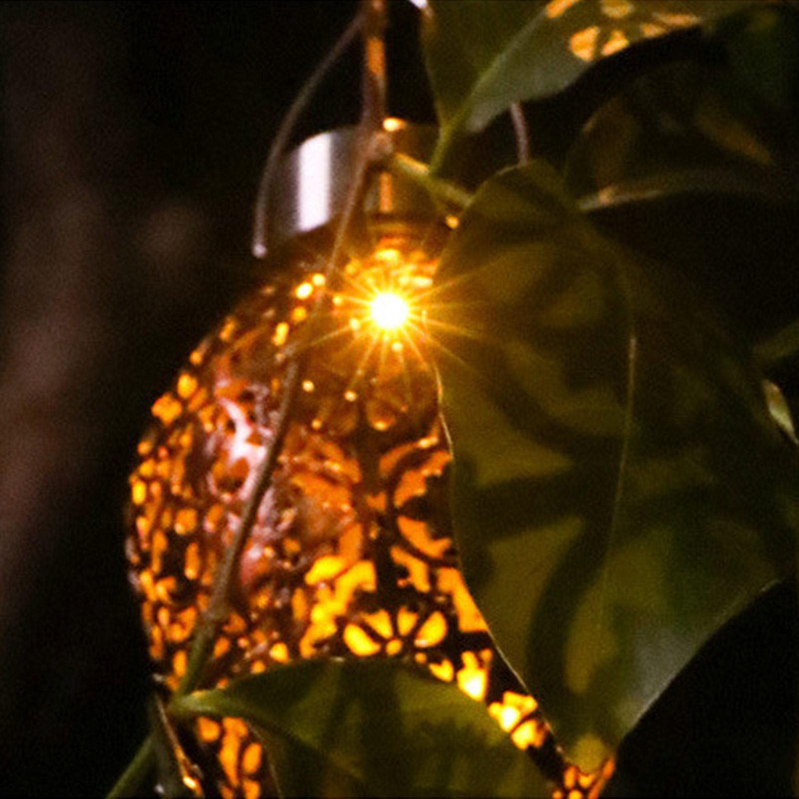 Solar Powered Outdoor Hanging Lantern - Waterproof Metal Garden Light for Patio, Yard, Lawn & Courtyard Decor | Perfect for Evening BBQs, Romantic Dinners & Pathway Lighting