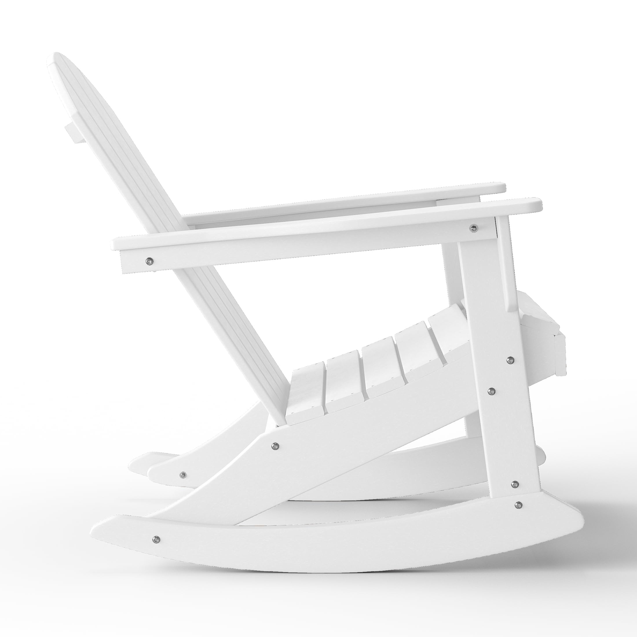 WestinTrends Malibu Outdoor Poly Adirondack Rocking Chair - White Patio Furniture for Porch, Garden & Backyard Relaxation