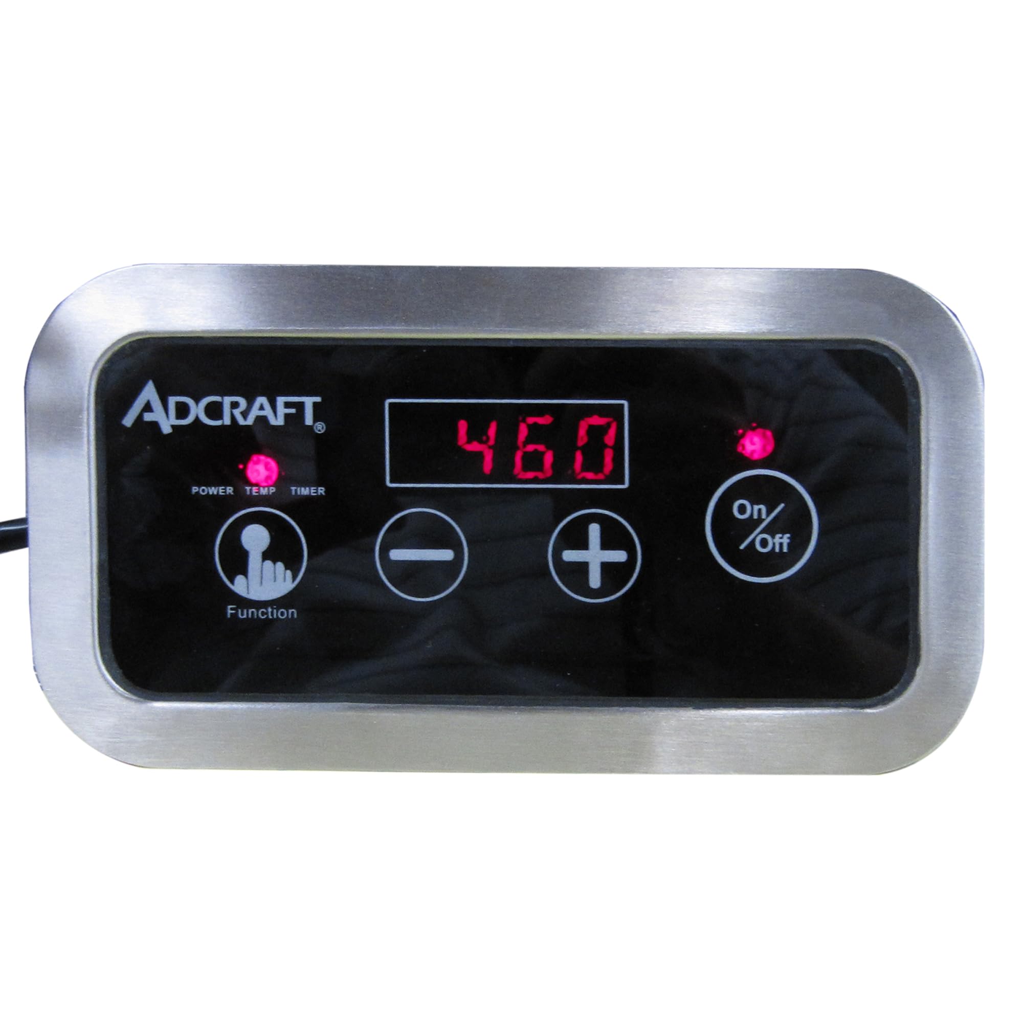 Adcraft 1800W Drop-In Induction Cooktop with Remote Control - Ceramic Glass Surface, Fast Heating, 180-Min Timer, 120V, Gray - Perfect for Home Kitchen, Restaurant & Commercial Cooking