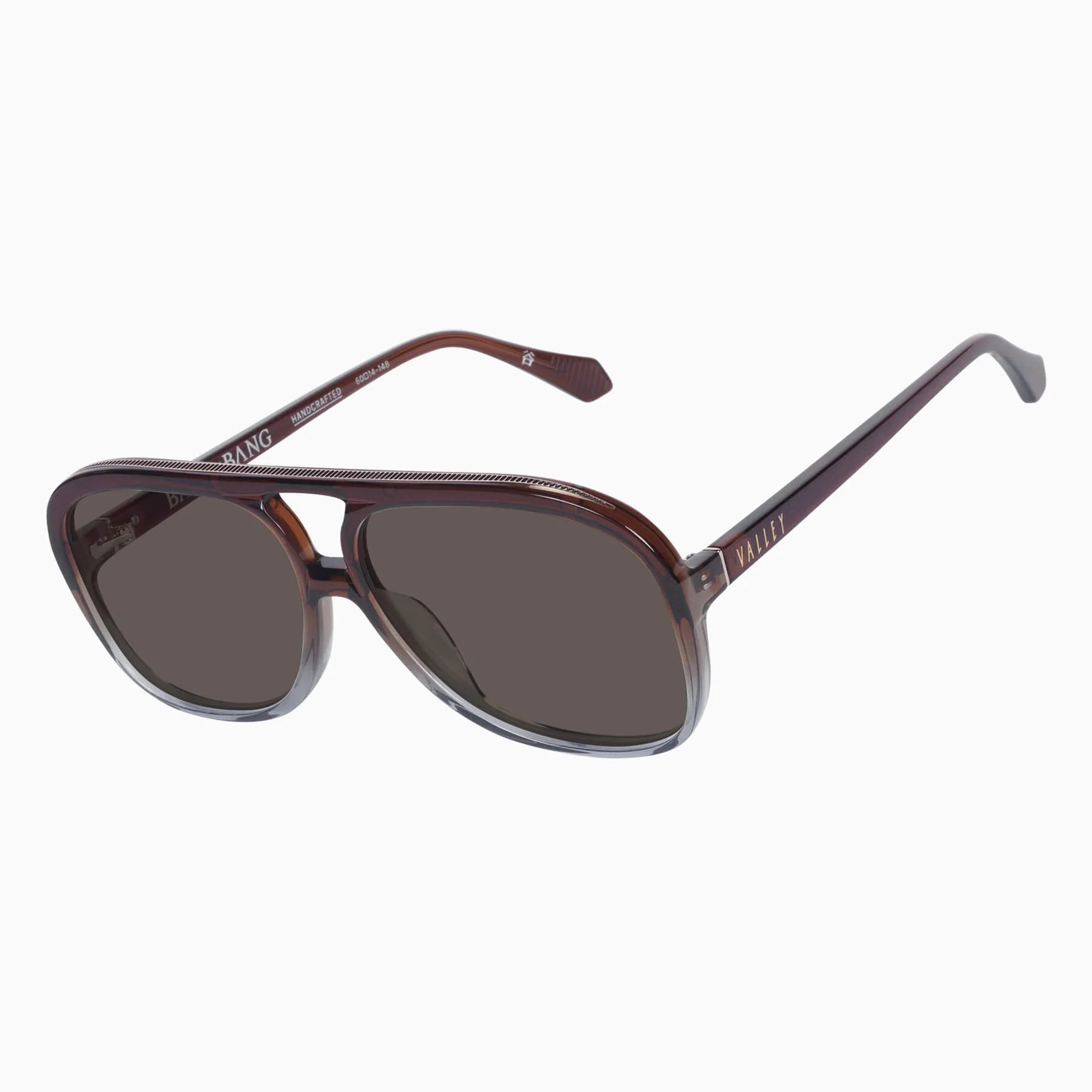 Bang Bang Transparent Chocolate Fade to Crystal Sunglasses with Gold Metal Frame & Brown Lenses - Perfect for Outdoor Activities and Fashion Accessories