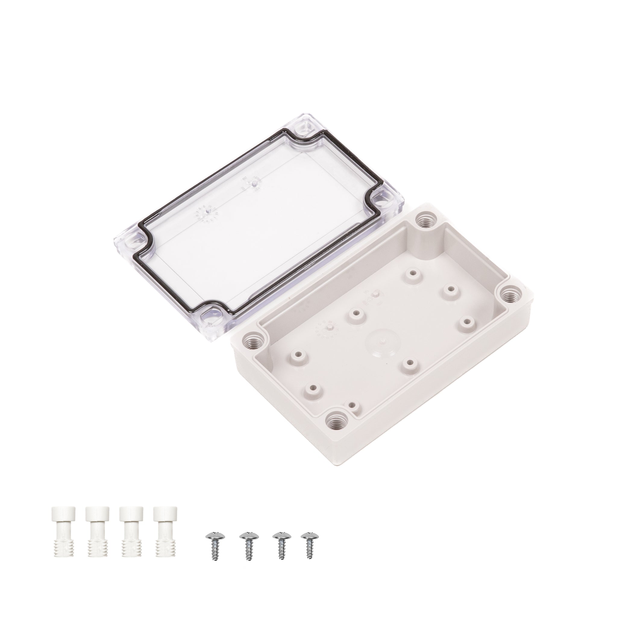 Boxco M Series 3.15 x 5.12 x 3.35 Inch (80 x 130 x 85mm) Waterproof Plastic Enclosure - IP67 Rated, IK08 Impact Resistant, Polycarbonate (PC) Material with Transparent Screw-On Cover - Ideal for Outdoor Electronics, Industrial Equipment & DIY Projects