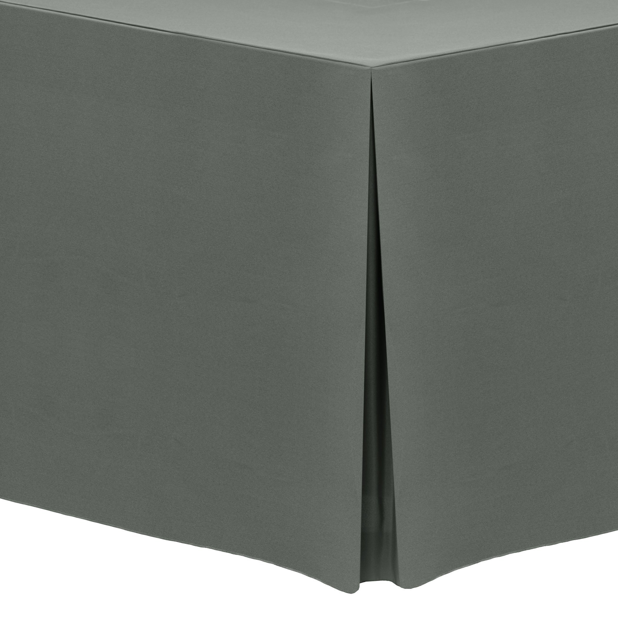 Premium 8 ft. Polyester Tablecloth for 18 x 96-Inch Banquet & Folding Tables - Wrinkle-Resistant, Charcoal Grey - Perfect for Weddings, Parties, and Events