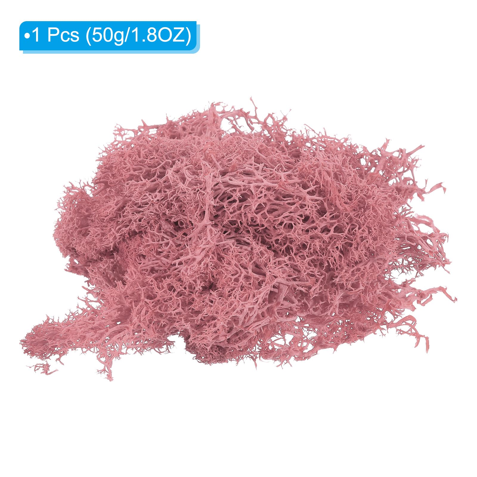 PATIKIL 1.8 OZ Artificial Moss - Preserved Reindeer Moss for Home Decor, Potted Plants & Christmas Crafts - Coral Pink Faux Moss Lichen for Centerpieces, Terrariums & DIY Projects