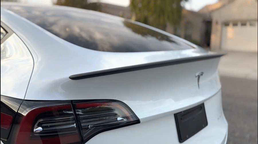 Premium Real Carbon Fiber Spoiler Wing for Tesla Model Y & Model 3 - High-Performance Rear Spoiler for Enhanced Aerodynamics & Sporty Look - Perfect for Street Racing & Car Shows